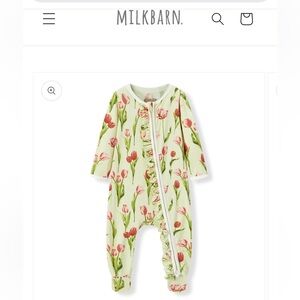 Tulip Luxe Stretch Ruffle Footed Onesie & matching hat